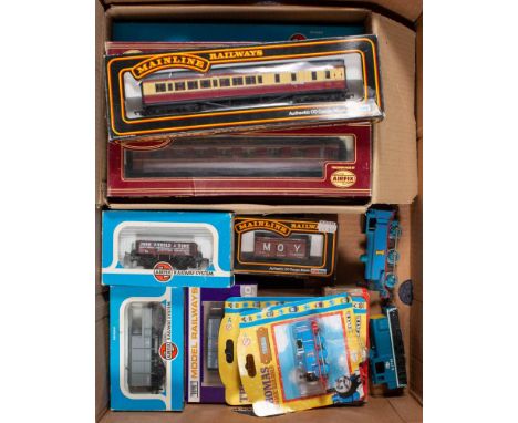 Mainline, Airfix and other HO/OO scale. A miscellaneous group of boxed rolling stock and passenger coaches,: etc.