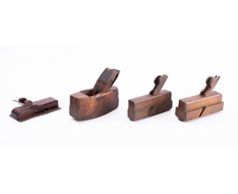 A steel soled  double bladed moulding plane by A Faithful: together with two beech  double blade complex planes by W Ellis an