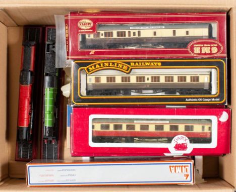 Lima, Dapol and other HO/OO scale. A boxed group of passenger coaches: together with four static locomotive models.