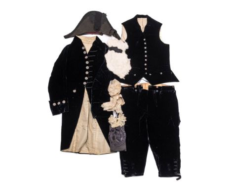 A Victorian  gentleman's  Court dress for Charles Graham Sidey The Lord Provost of Perth: comprising black velvet coat , wais