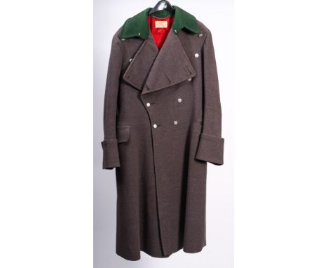 L & H Nathan,London (Theatrical Costumers): A grey wool German Army Overcoat, with green felt collar, label to lining as per 