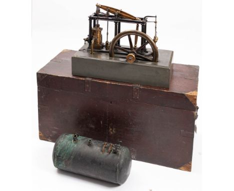 A 19th century brass live steam scale model of a high pressure 12hp beam engine by Archibald More,Edinburgh 1847:, 10 inch si