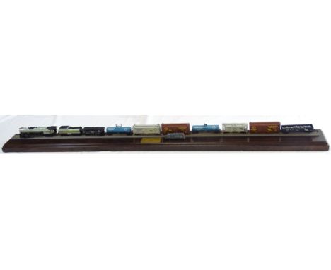 Custom Made Retro Plastic Model Train "Miami Beach Railroad" In Lucite Case. Presentation Plaque: Presented With Love to Hon.