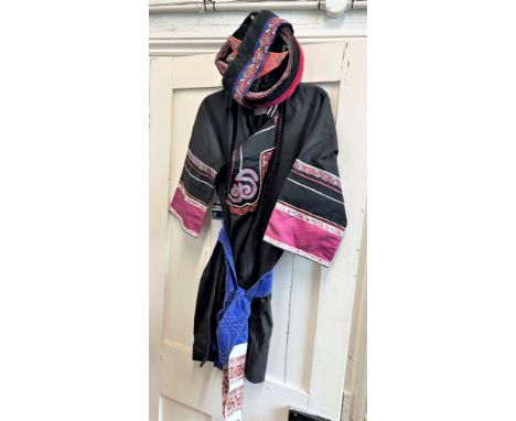 A traditional Chinese (Mandarin) Costume. Vintage. Including a hat, jacket and trousers 