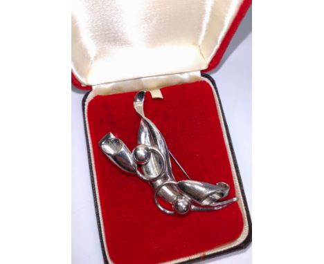 A vintage Goldberg Kirschman ...old crest sterling silver brooch in box. 