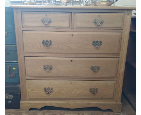 A light oak chest of drawers (W Whiteley).  100 x 104 x 49cm. 