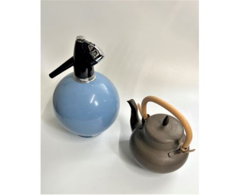 A Mid Century Soda Syphon. And a ceramic tea pot. (2)_ 