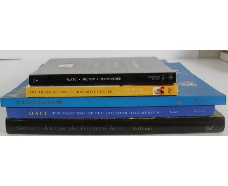 Five miscellaneous art books, titles include: Plato Milton Maimonides, The Art of Happiness at Work, The Paintings of the Sal