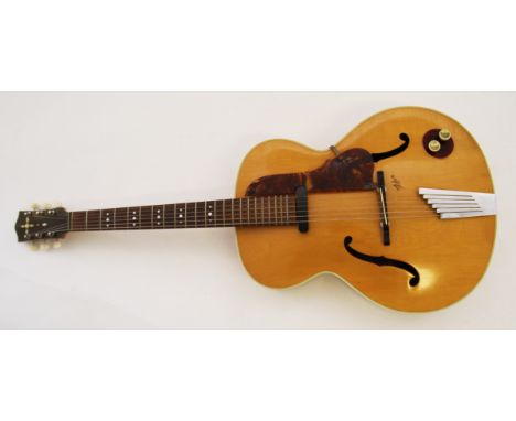 A Hofner Senator, 2031 guitar, 1956 with original ceramic pickup and coaxical connected, in soft case.