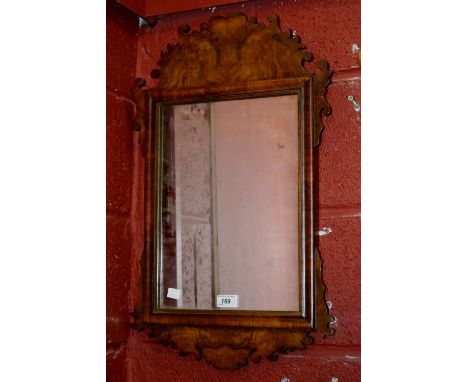 A walnut Vauxhall style mirror