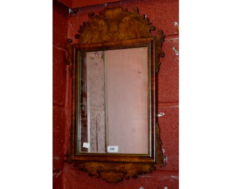 A walnut Vauxhall style mirror