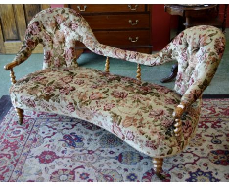 **Please collect this lot by the 6th Feb 2017** Do not re-enter**A Victorian walnut kidney-shaped double-spoon back sofa, stu
