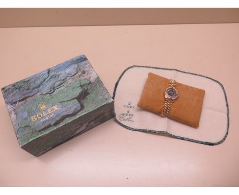 A lady's 1983 18ct yellow gold Rolex Oyster Perpetual Datejust bracelet wristwatch 69178 serial 8056565 with diamond markers 