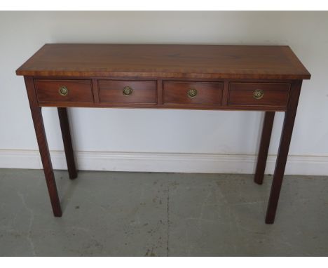 A new four drawer hall / side table on square chamfered legs,  made by a local craftsman to a high standard, 76cm tall x 110c