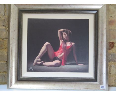 A Darren Baker Limited Edition print on canvas Femme Fatale IV 5/20 with COA, frame size 59cm x 63cm, generally good, minor m