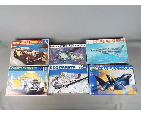 Esci, Italeri, Revell, Fine Models - Six boxed plastic model kits in various scales. Lot includes Fine Models #49138 Imperial