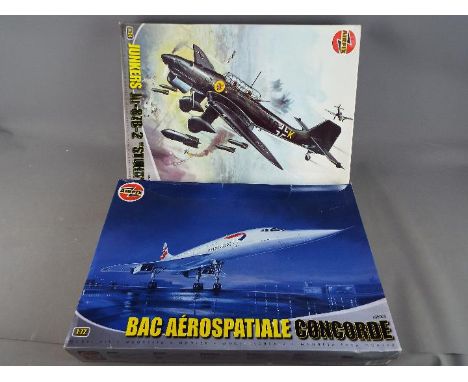 Airfix - Two boxed Airfix model kits comprising a 1:72 scale # A09005 BAC Aerospatiale Concorde and a 1:24 scale Junkers Ju-8