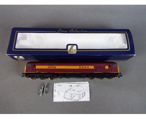 Lima - A boxed Lima #205025 OO gauge Class 60 diesel locomotive, Op.No.60098  'Charles Francis Brush' in EWS livery. Model ap