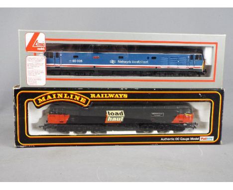 Mainline, Lima - Two boxed OO gauge diesel locomotives. Lot consists of Lima #205280 Class 50 Op.No.50028 'Tiger' in Network 