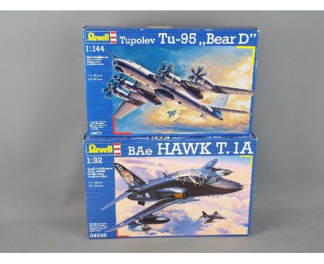 Revell -Two boxed plastic model kits by Revell in various scales. Lot includes Revell #04673 1:1444 scale Tupolev Tu-95"Bear 