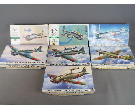 Hasegawa - Seven boxed 1:48 scale model kits by Hasegawa, all aeroplanes to include # 09439, # 09423, # 09416, # 09412 and si