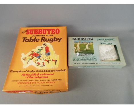 Subbuteo - Two boxed Subbuteo sets. Lot comprises of Subbuteo Table Rugby, and Subbuteo Table Cricket. Both sets are in Playw