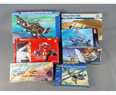 Academy, Revell, Trumpeter; Italeri, Others - Seven boxed plastic model kits in various scales. Lot includes Academy #1665 1: