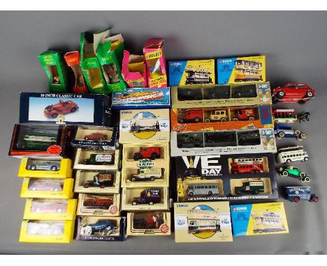 Maisto, Corgi, EFE, LLedo, Other - A collection of mainly boxed diecast vehicles and plastic figures. Lot includes Maisto MG 