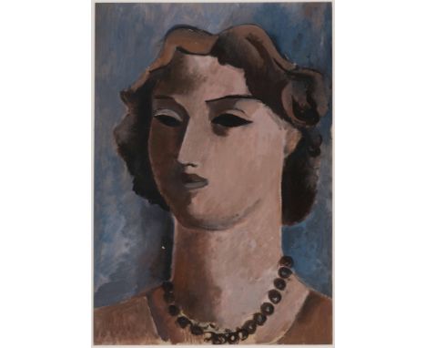 Bosshard, Rodolphe-Théophile(Morges 1889–1960 Chardonne)"Portrait de femme". Ca. 1927. Öl auf Papier. Blattgrösse 42,2x30 cm.