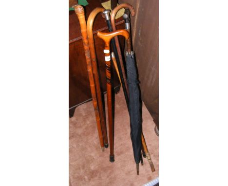 Silver mounted walking stick, umbrella, etc.