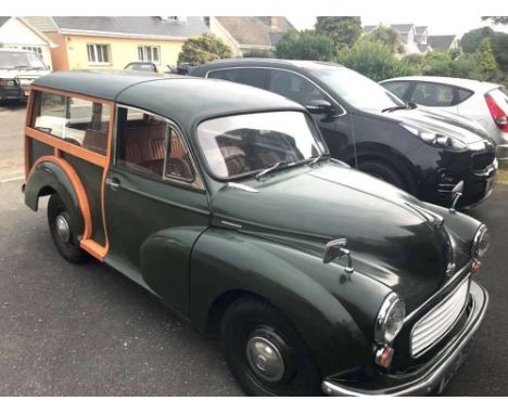 A Morris Minor Traveller - First Registered 1968 - Reg. No. MOG 796F with current MOT, extensive paperwork and restoration hi