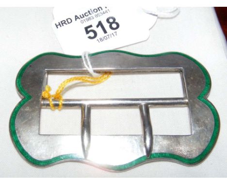 Silver and enamel antique buckle