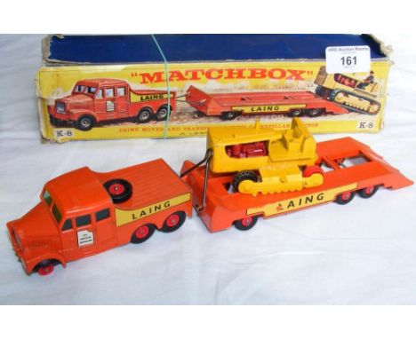 Matchbox King Size K-8 - Prime Mover and Transporter with Caterpillar Tractor