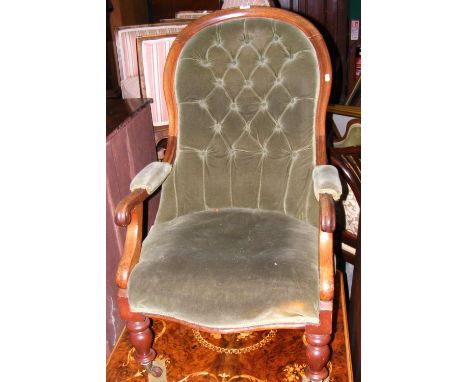 Victorian button back armchair