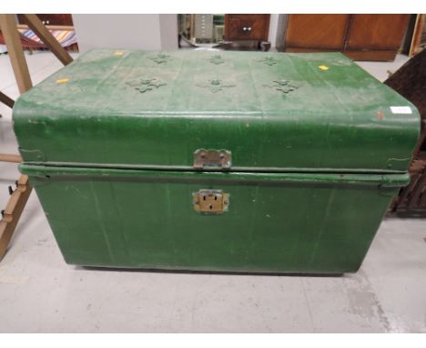 A vintage tin trunk