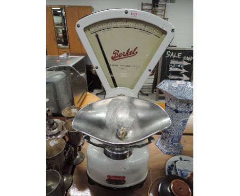 A set of Berkel auto scales with enamel finish