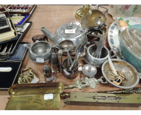 A selection of plated wares including tea set