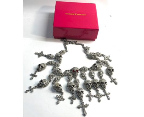 Butler and Wilson skull necklace boxed 