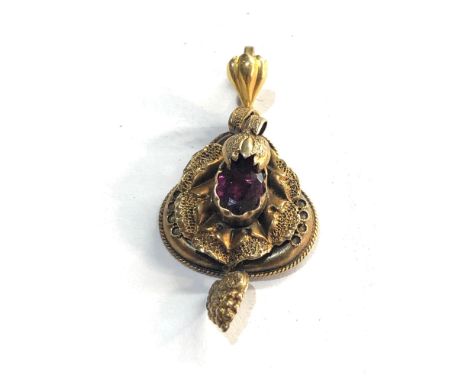 Antique gem stone set pendant measures approx 32mm drop not hallmarked but xrt tested as 18ct,&nbsp;this item is in overall g