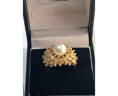 14ct gold and pearl ring 