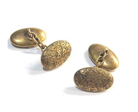 Antique hallmarked 15ct gold cufflinks weight 5.6g 