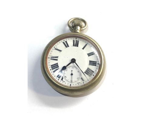Royal Navy WW2 issued  A.D Pattern 300  No 11017 large military arrow screw back and front nickel case winds and ticks but no