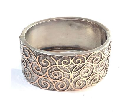 Antique silver cuff bangle 
