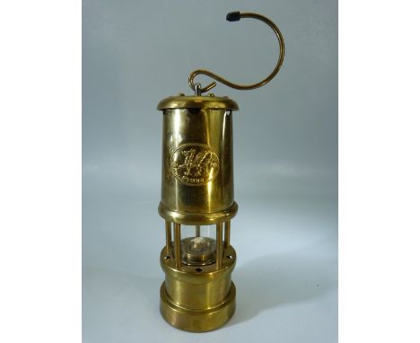 Small Brass Welsh miners lamp with hook