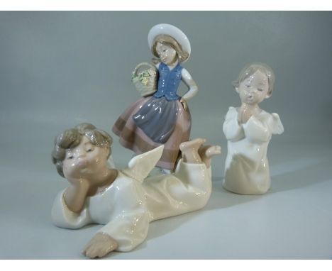 Lladro three figures of children
