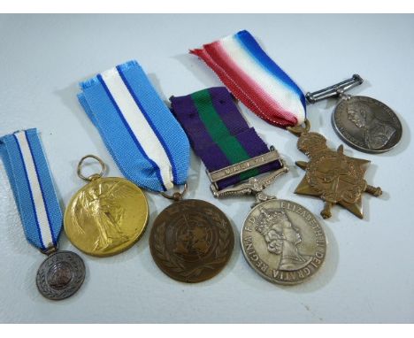 Various medals to include: For long service in the volunteer Force; 1914 -15 star 11229 J.Baker; Victory Medal to 17181 R. CO