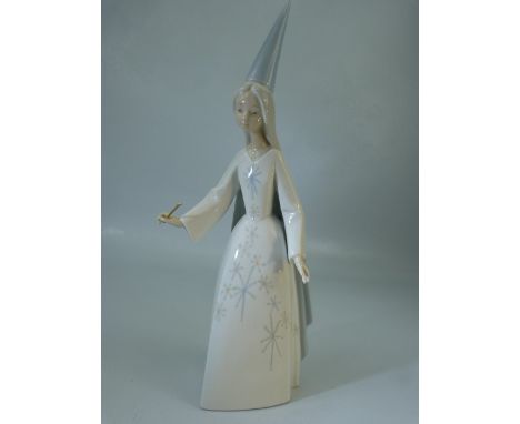Lladro figure of a fairy godmother with hat and wand