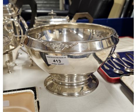LONDON SILVER ART DECO FRUIT BOWL DATED 1933,WEIGHT APPROX 508.1 GRAMS