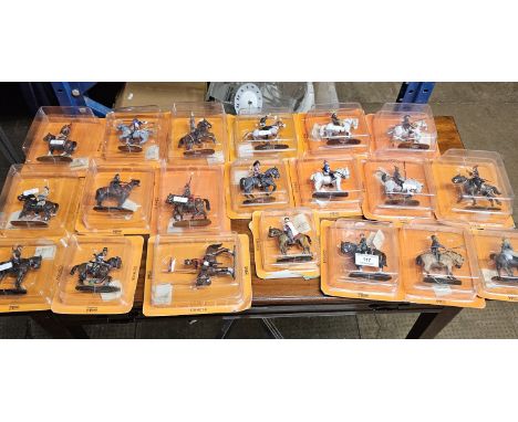 20 HAND PAINTED DIECAST CAVALRY MODELS ACROSS VARIOUS CAMPAIGNS, NAPOLEONIC, AMERICAN CIVIL WAR, WW2 ETC