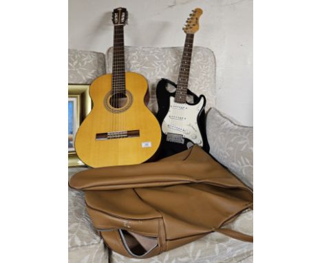 ACOUSTIC GUITAR WITH CASE, STAGG CHILDS ELECTRIC GUITAR